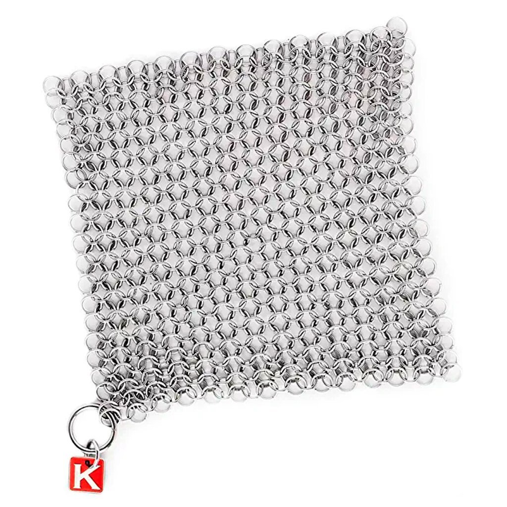 Knapp Made 6" Small Ring Chainmail Cast Iron Cleaner Stainless Steel Grill Scrubber